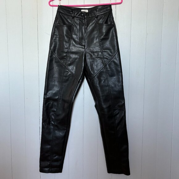 Wilfred Black Faux Leather Pants - Picture 1 of 4